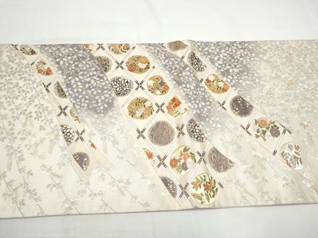 平和屋着物●西陣の名門 加納幸謹製 六通柄袋帯 唐織 天井花丸文 金銀糸 正絹 逸品 CABO1719hy