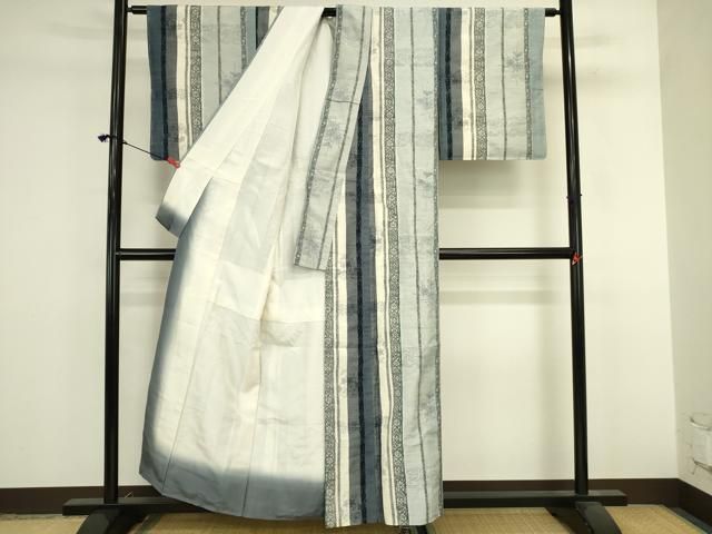 平和屋着物●上質な紬 草花間道 正絹 逸品 未使用 DABL9003op
