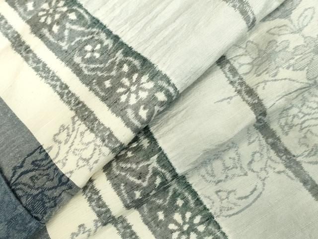 平和屋着物●上質な紬 草花間道 正絹 逸品 未使用 DABL9003op