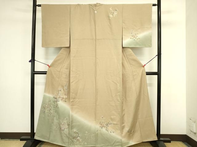 平和屋着物●訪問着 草花 暈し染め 金銀彩 正絹 逸品 DABL9038op