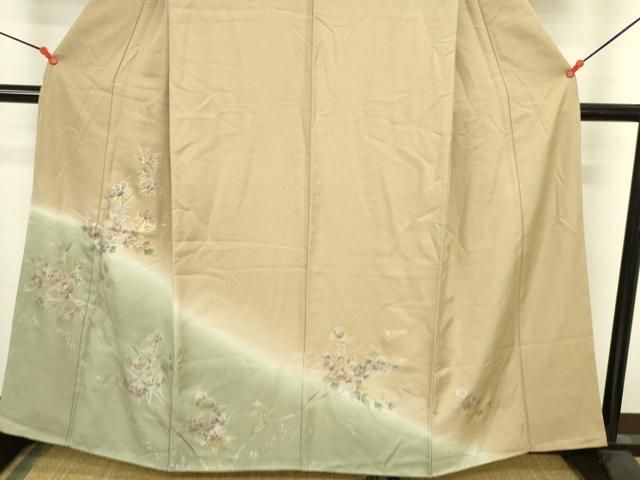 平和屋着物●訪問着 草花 暈し染め 金銀彩 正絹 逸品 DABL9038op