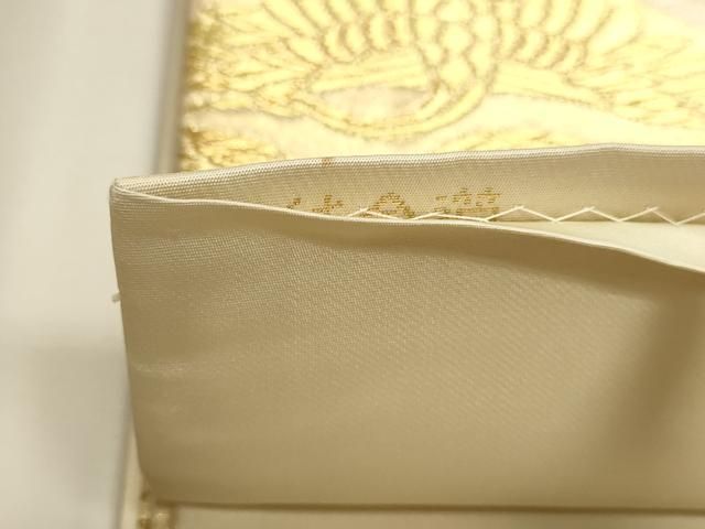平和屋本店▼六通柄袋帯 菱取松鶴紋 純金箔 正絹 逸品 DABL7619sf