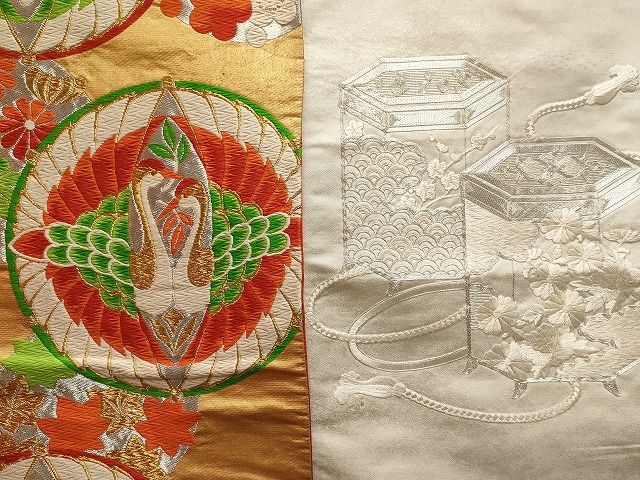 平和屋本店■袋帯 西陣 まとめて 100点 鳳凰 向かい鶴 有栖川文様 蝶 乱菊 花柄 宝相華 駒刺繍 金銀糸 着用可能多数 全て正絹 se0086
