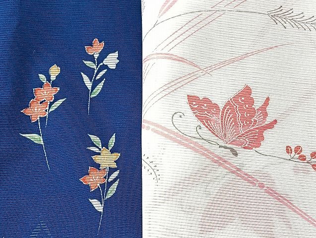 平和屋着物■夏物 小紋 絽 紗 洗える着物 まとめて20点 折り鶴 鴎 蝶 花柄 着用可能多数 mmm1672