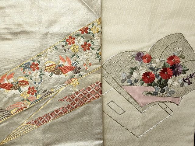 平和屋本店■名古屋帯 まとめて100点 鶴 鴛鴦 蝶 風景 花柄 手描き 駒刺繍 刺繍 金銀糸 など 着用可能多数 未使用品あり 全て正絹 ppp0071