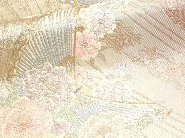 平和屋本店▼六通柄袋帯 唐織 本金花鳥 24k 正絹 逸品 DABL7854sf