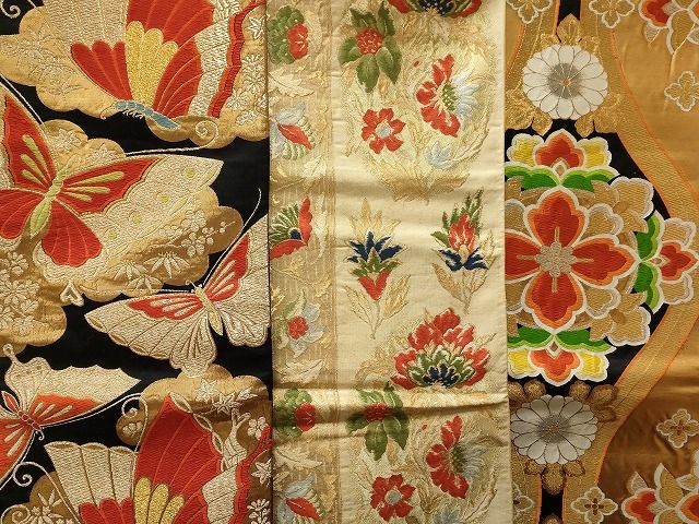 平和屋本店■袋帯 西陣 まとめて 100点 鳳凰 向い鶴 孔雀 鴛鴦 向い蝶 更紗 花柄 宝相華 佐賀錦 金銀糸 未使用品あり 全て正絹 ppp0075