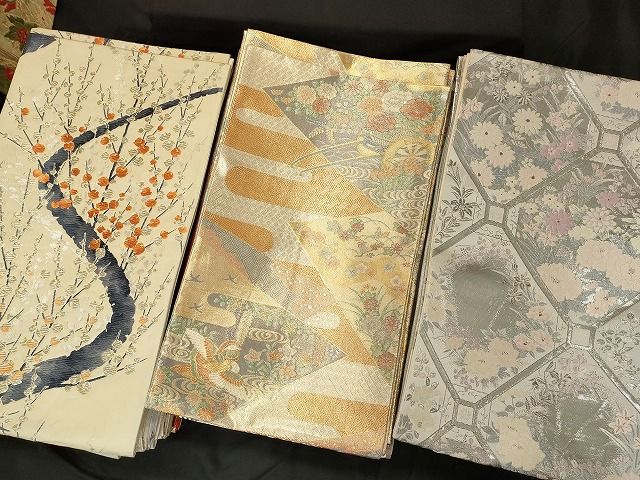 平和屋本店■袋帯 西陣 まとめて 100点 鳳凰 向い鶴 孔雀 鴛鴦 向い蝶 更紗 花柄 宝相華 佐賀錦 金銀糸 未使用品あり 全て正絹 ppp0075