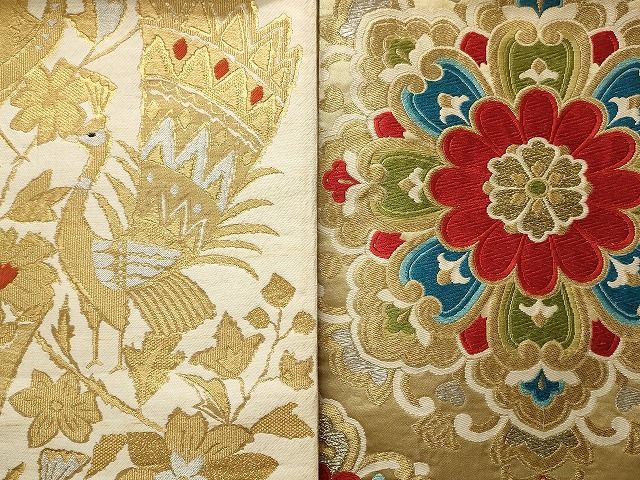 平和屋本店■袋帯 西陣 まとめて 100点 鳳凰 向い鶴 孔雀 鴛鴦 向い蝶 更紗 花柄 宝相華 佐賀錦 金銀糸 未使用品あり 全て正絹 ppp0075