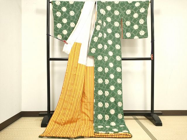 平和屋本店●お引きずり・お引き摺り 小紋 和装 舞台 舞妓 芸妓 芸者 衣装 雪輪文 逸品 DABM1738cd