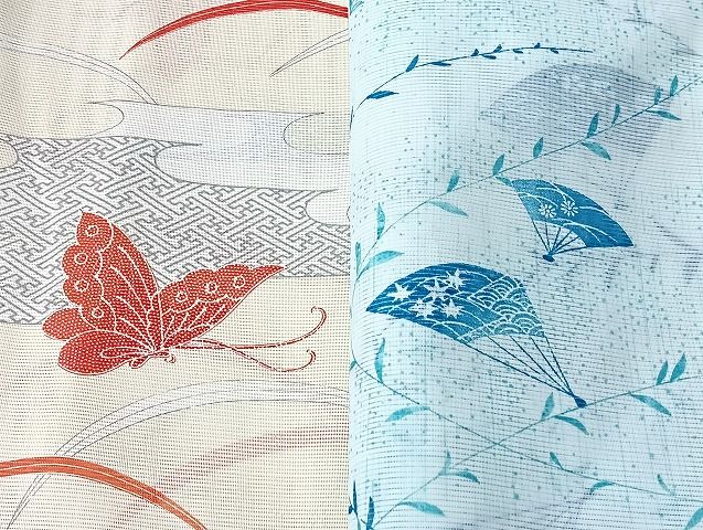 平和屋着物■夏物 小紋 絽 紗 洗える着物 まとめて20点 鳥 蝶 風景 松竹梅 花柄 着用可能多数 mmm1725