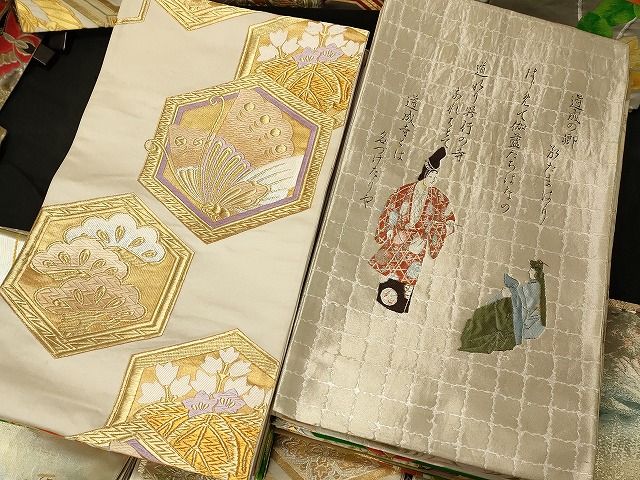 平和屋本店■袋帯 西陣 まとめて 100点 鳳凰 鶴 向かい鴛鴦 人物 能 道成寺 蝶 更紗 花柄 宝相華 金銀糸 未使用品有 全て正絹 ppp0103