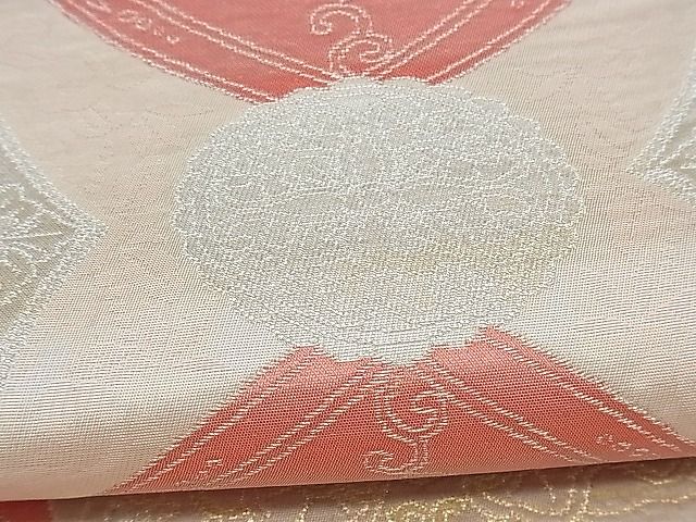 平和屋着物■六通柄袋帯 正倉院花文 金銀糸 逸品 ng3094