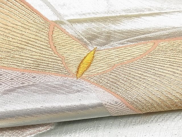 平和屋着物■六通柄袋帯 舞蝶文 金銀糸 逸品 ng3157