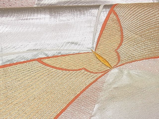 平和屋着物■六通柄袋帯 舞蝶文 金銀糸 逸品 ng3157