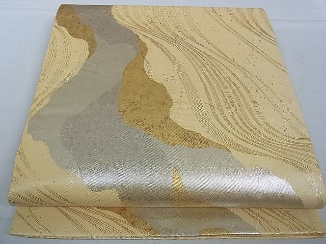 平和屋着物■六通柄袋帯 道長文 金銀彩 逸品 pn3681