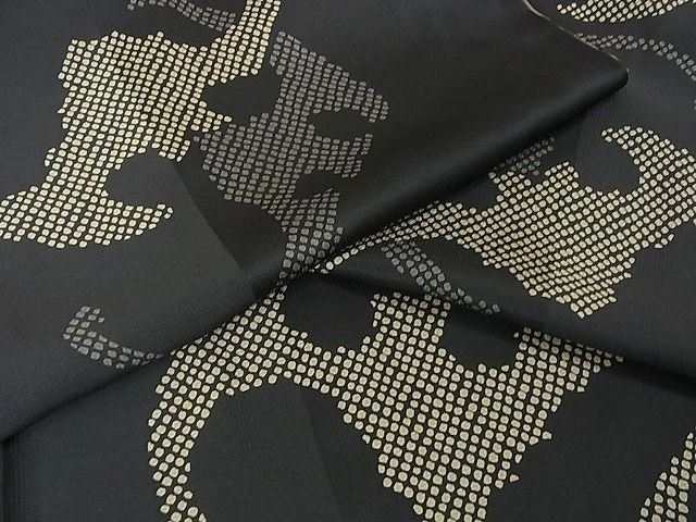 平和屋本店■極上 小紋 コウモリ 蝙蝠 蝋色地 逸品 3kh1868 - 平和屋