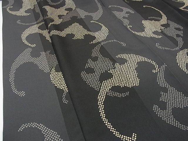 平和屋本店■極上 小紋 コウモリ 蝙蝠 蝋色地 逸品 3kh1868 - 平和屋