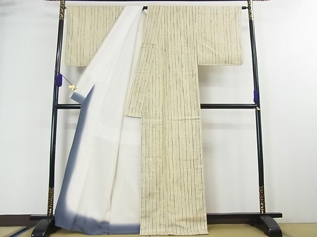 平和屋本店■極上 染司よしおか 五代目 吉岡幸雄 紬 縞 逸品 3kh1869 - 平和屋