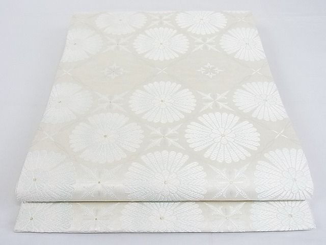 平和屋本店■極上 六通柄袋帯 唐織 花菱文 スリーシーズン 春夏秋 金糸 正絹 逸品 3kk2922