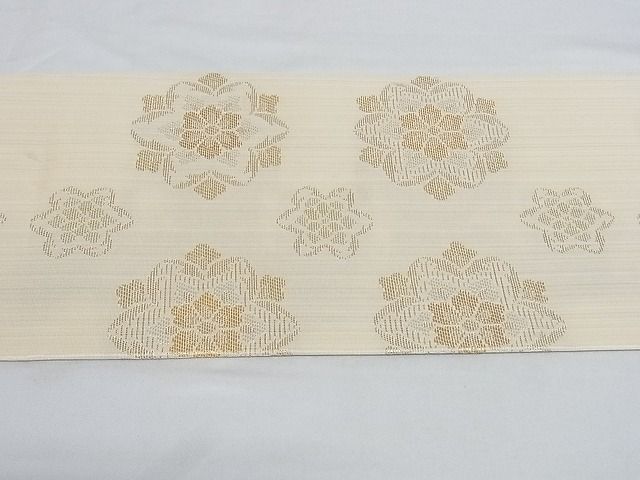 平和屋本店■極上 洛風林 工芸帯地 九寸名古屋帯 舞花文 金糸 正絹 逸品 3kk3042 - 平和屋