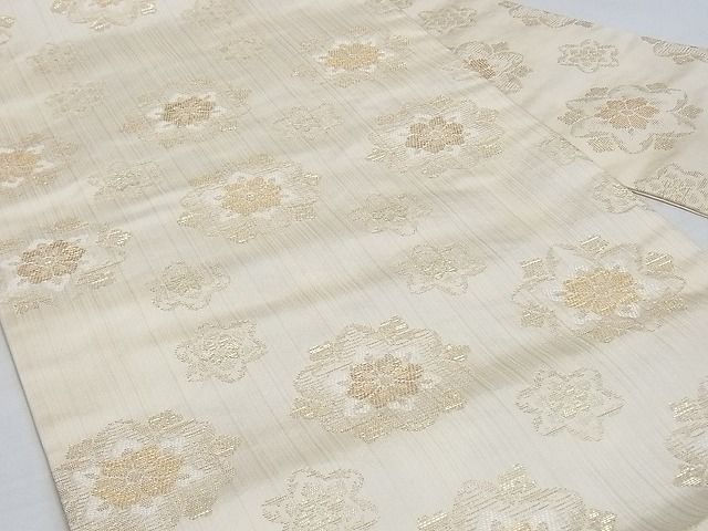 平和屋本店■極上 洛風林 工芸帯地 九寸名古屋帯 舞花文 金糸 正絹 逸品 3kk3042 - 平和屋