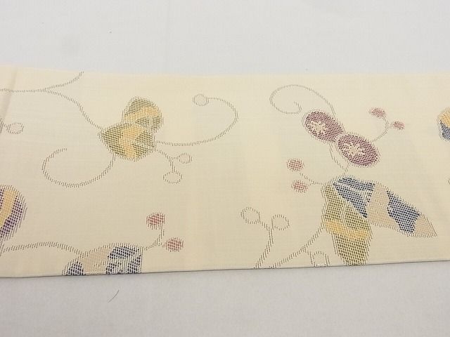 平和屋本店■極上 洛風林 工芸帯地 九寸名古屋帯 花唐草文 正絹 逸品 3kk3628 - 平和屋
