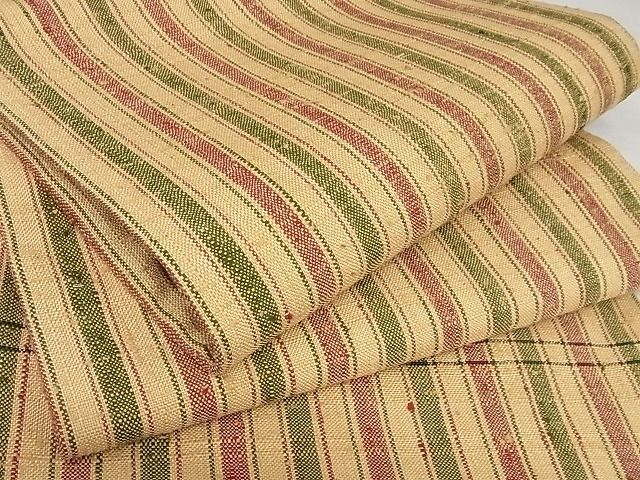 平和屋本店■極上 伊兵衛織 工芸手織 九寸名古屋帯 縞 正絹 逸品 未使用 3kk4684 - 平和屋