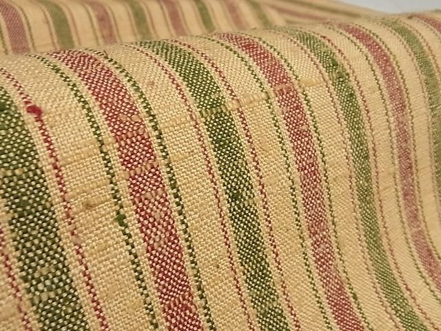 平和屋本店■極上 伊兵衛織 工芸手織 九寸名古屋帯 縞 正絹 逸品 未使用 3kk4684 - 平和屋