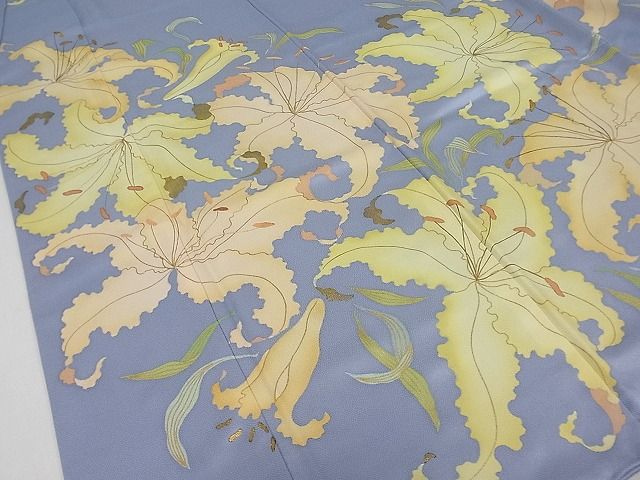 平和屋本店■極上 ジャパンオートクチュール 渡辺雪三郎 訪問着 刺繍 百合 金彩 逸品3s20170