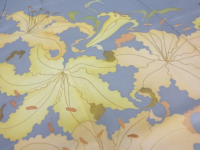 平和屋本店■極上 ジャパンオートクチュール 渡辺雪三郎 訪問着 刺繍 百合 金彩 逸品3s20170