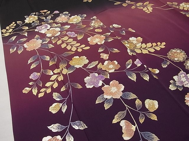 平和屋本店●極上 金彩友禅 卓越技能者・名工・和田光正 訪問着 辻が花 暈し染め 黒地 さが美扱い 未使用3s20345