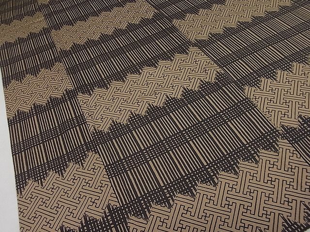 平和屋本店■極上 池田重子コレクション 小紋 単衣 紗綾形文様 パールトーン加工 逸品3s20388