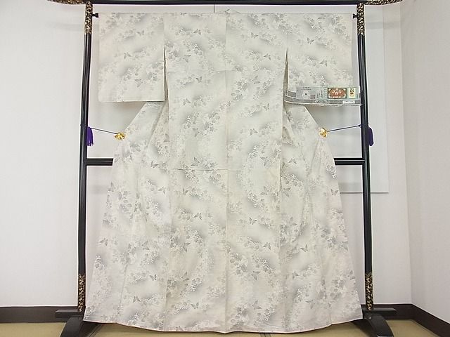 平和屋本店●極上 本場大島紬 白恵泥 恵大島織物 二代目・恵美和雄謹製 青嵐し 証紙付き 逸品 未使用 CZAA0052s4