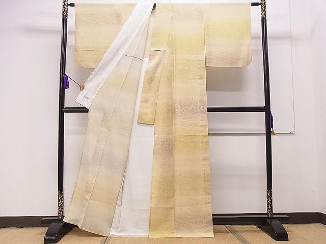 平和屋本店■極上 夏物 洗える最高級着物 <英>はなぶさ謹製 小紋 絽 立波文 暈し染め 3s30254