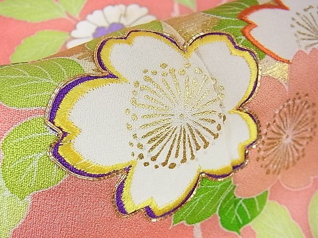 平和屋本店■極上 創業460年・千總 七五三 女の子 7歳 祝着 駒刺繍 舞蝶花丸文 金彩 真朱色地 しつけ糸付き 逸品 DZAA1169kh5 - 平和屋