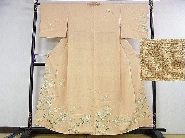 平和屋本店■極上 創業460年・千總 訪問着 草花文 薄香色地 金彩 逸品 DZAA0989kh4 - 平和屋