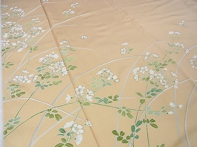 平和屋本店■極上 創業460年・千總 訪問着 草花文 薄香色地 金彩 逸品 DZAA0989kh4 - 平和屋