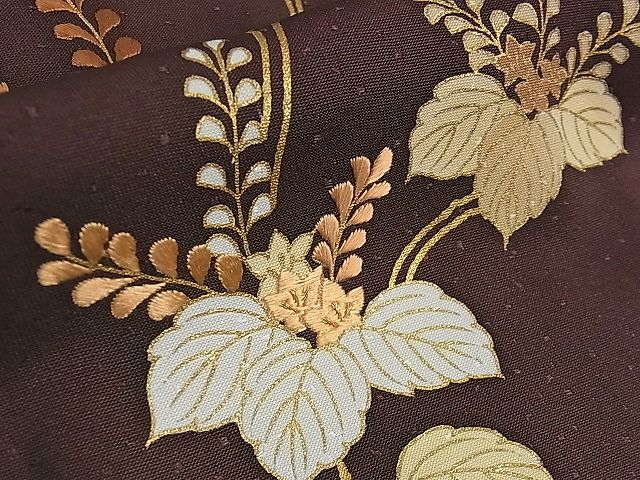 平和屋本店■極上 創業460年・千總 訪問着 刺繍 桐花文 赤褐色地 金彩 ゑり善扱い 逸品 DZAA1319kh4 - 平和屋
