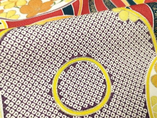平和屋本店■極上 創業460年・千總 振袖 駒刺繍 鏡裏花文 金彩 逸品 DZAA1941kh4 - 平和屋