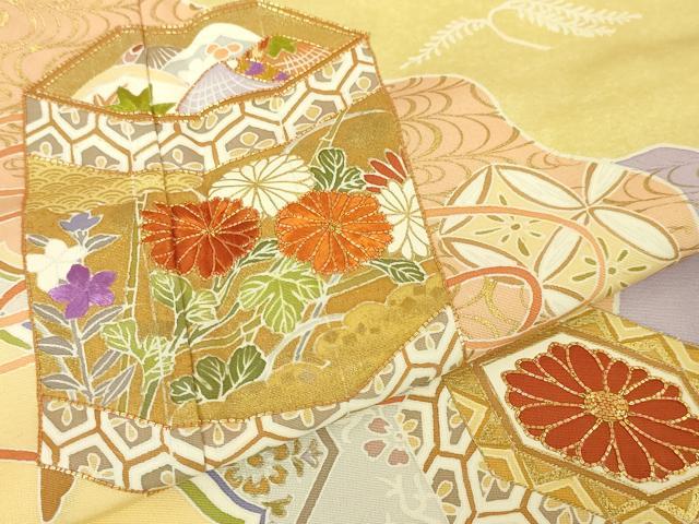 平和屋本店■極上 創業460年・千總 訪問着 駒刺繍 貝桶 貝合わせ花文 赤香色地 金彩 逸品 DZAA2536kh5 - 平和屋