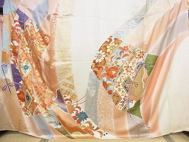 平和屋本店■極上 創業460年・千總 振袖 駒刺繍 几帳花文 金彩 松坂屋扱い 正絹 逸品 KAAA1105kk4 - 平和屋
