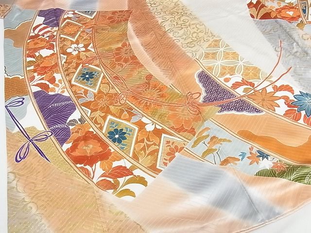 平和屋本店■極上 創業460年・千總 振袖 駒刺繍 几帳花文 金彩 松坂屋扱い 正絹 逸品 KAAA1105kk4 - 平和屋