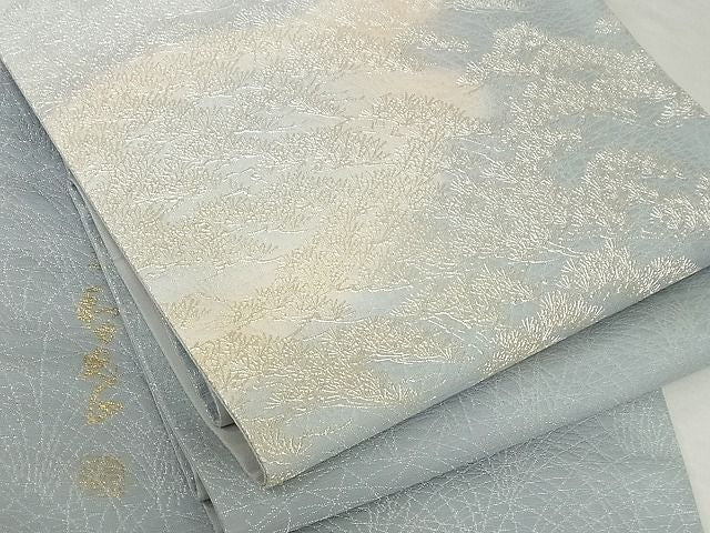 平和屋本店■極上 金彩友禅 卓越技能者・名工・和田光正 太鼓柄袋帯 松 暈し 金銀彩 正絹 逸品 4kk10010 - 平和屋