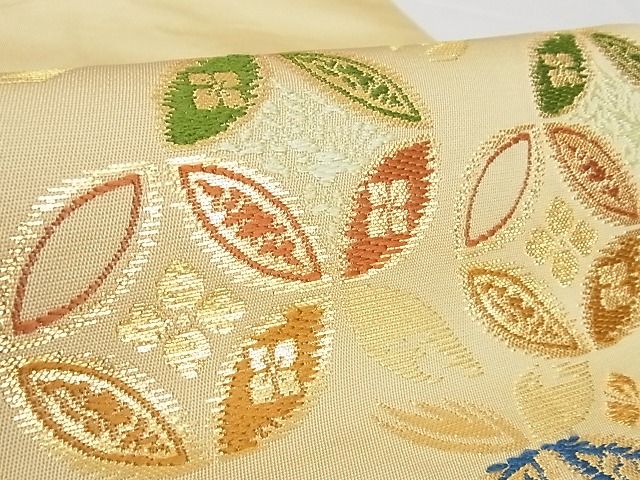 平和屋本店■極上 龍村美術織物 たつむら 六通柄袋帯 七宝輪違文 金糸 正絹 逸品 4kk10116 - 平和屋