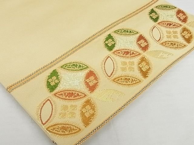 平和屋本店■極上 龍村美術織物 たつむら 六通柄袋帯 七宝輪違文 金糸 正絹 逸品 4kk10116 - 平和屋