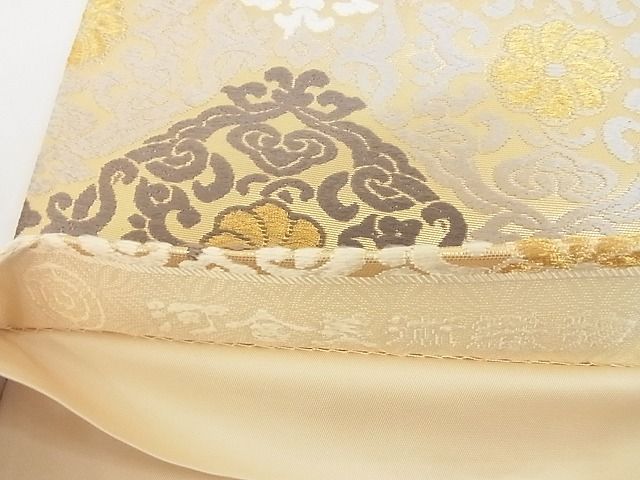 平和屋本店■極上 西陣 河合美術織物謹製 六通柄袋帯 唐織 花菱 金糸 正絹 逸品 4kk10154 - 平和屋