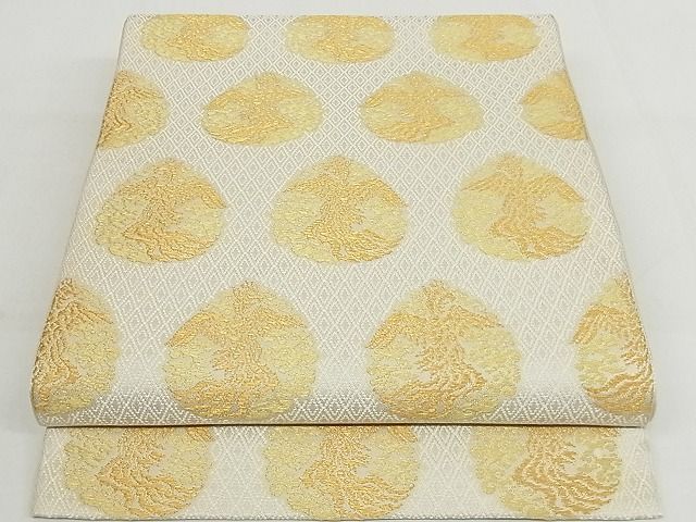 平和屋本店■極上 龍村美術織物 六通柄 本袋帯 宝珠鳳雲文 金糸 正絹 逸品 4kk10214 - 平和屋