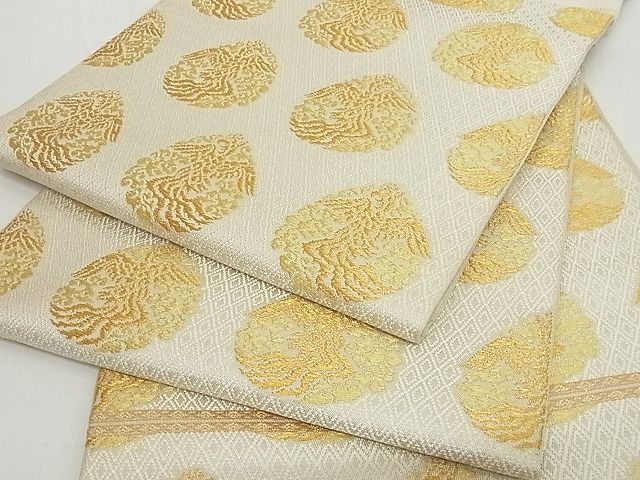 平和屋本店■極上 龍村美術織物 六通柄 本袋帯 宝珠鳳雲文 金糸 正絹 逸品 4kk10214 - 平和屋