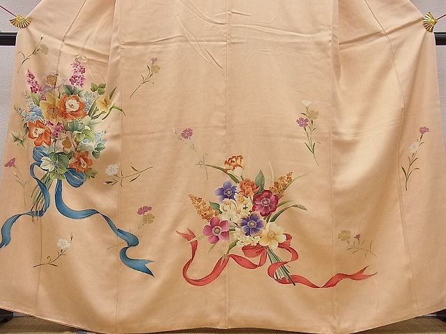 平和屋本店■野口彦太郎 大彦三代目 江戸染繍友禅 訪問着 刺繍 花束文 金銀糸 高島屋扱い 逸品 4n - zb0499 - 平和屋